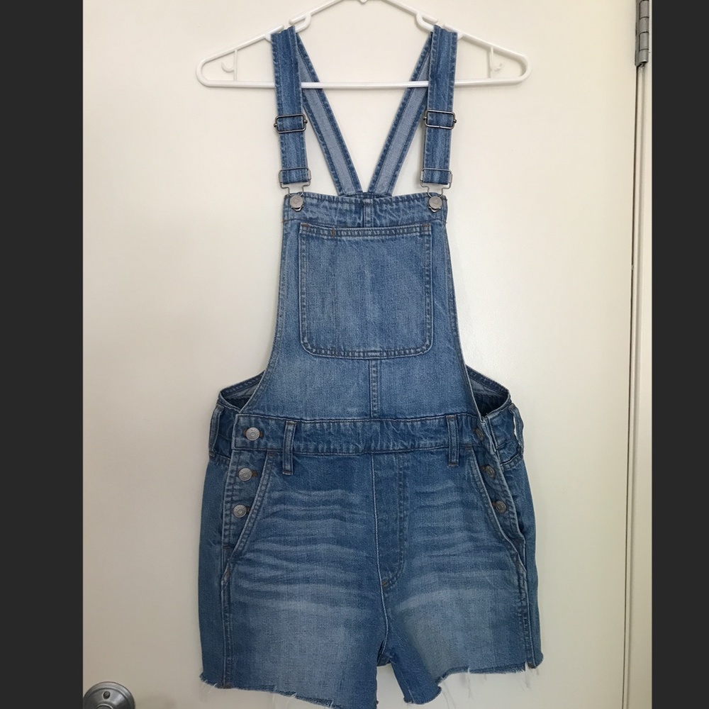 Madewell Adirondack Short Denim Overalls Size S